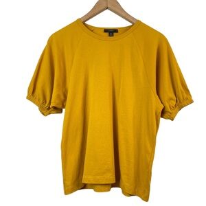J. Crew Crewneck Short Puff Sleeve Raglan Women’s Cotton Top in Gold Size XS